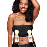 Medela Hands Free Pumping Bustier Bra with Adaptive Stretch Black Large