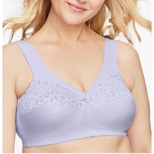 Glamorise Womens 44DD Full Figure Cotton Blend Support Bra #1001 Lilac