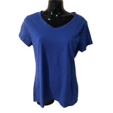 Hanes Women's X-Temp V-Neck Tee Royal Blue Small Cotton/Poly NWOT