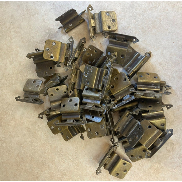 Amerock PAT1967 Lot Of 34 Cabinet Door Brass Hinges Used & Tarnished