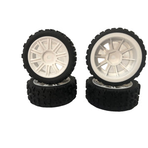 RC Wheels and Tires 10 Spoke Hex Hub White Plastic Rubber