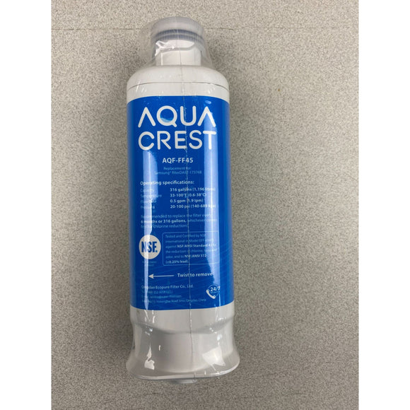 AquaCrest AQF-FF45 Replacement Water Filter for Samsung Refrigerators *NEW*