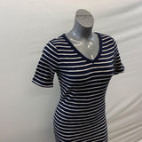 Gap Pencil Dress Fitted Medium Blue White Stripe NWT Cotton Blend