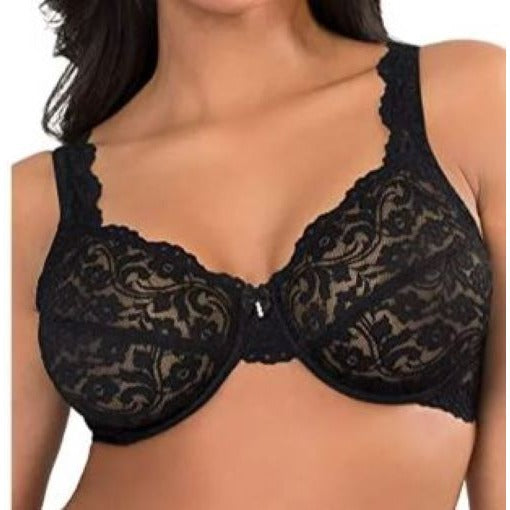 Smart & Sexy #SA964 Women's Sheer Mesh Demi Underwire Bra Size 42DD Black NEW