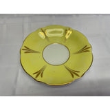 Queen Anne  Bone China England Orphaned Saucer Yellow Gold Pattern 5.75"