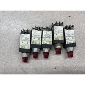 Allen Bradley Push To Test Red Pilot Light Used Push Button Panel Box Switches Lot Of 5