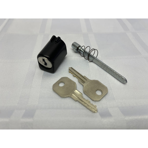 PLPCI Slide-Co 1-3/4 in Push Button Lock Replacement Part Lock tumbler w/keys