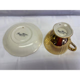 Royal Winton Fine Bone China Teacup and Saucer Set Heavy Gold Gilding