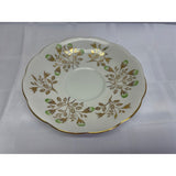 Queen Anne  Bone China England Orphaned Saucer Green Gold Pattern 5.75"