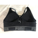 PUMA Womens Seamless Sports Bra Black Gray Medium Wire Free