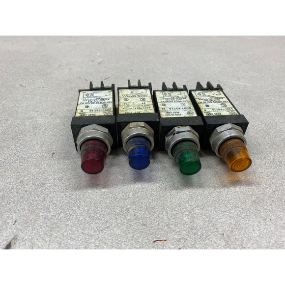 Allen Bradley Push To Test 800T-PST16 Used Push Button Panel Box Switches Lot Of 4 Various Color