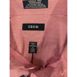 IZOD Men's Size 16 Wrinkle Free Cotton/Poly Long Sleeve PInk Dress Shirt