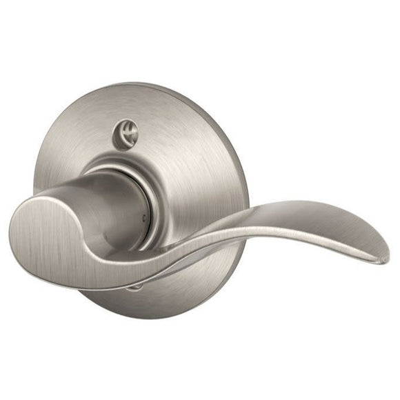 Schlage F170-ACC-RH Accent Right Handed Non-Turning Door Lever Satin Nickel