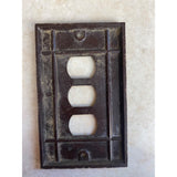 P&S Despard Brown Vintage Bakelite Triple Outlet Cover Plate