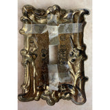 Vintage EDMAR 60T Silver Gold Roses Light Switch Ornate Metal Plate Cover USED