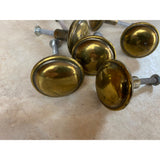 Brass Round Top Button Style Door/Drawer Knob Pulls Lot Of 7 USED