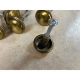 Brass Round Top Button Style Door/Drawer Knob Pulls Lot Of 7 USED