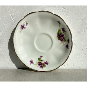Jason Bone China England Orphaned Saucer for teacup purple floral vintage