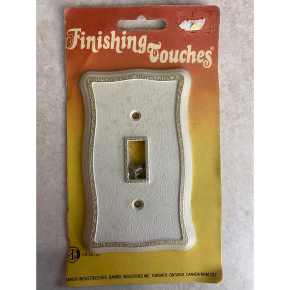 Danbel Industries Toggle Switch Cover Plate White With Gold Accent NOS
