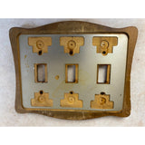 VTG Farmhouse Wooden 3 Gang Light Toggle Switch Cover Plate USED
