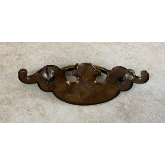 Vintage lyster L-1207 Colonial Batwing Antique Brass Dresser Drawer Pulls Handle