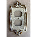 Amerock Vintage PAT. # D-233,650 US Brass White Outlet  Cover Plate