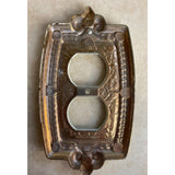 Amerock Vintage PAT. # D-233,650 US Brass White Outlet  Cover Plate
