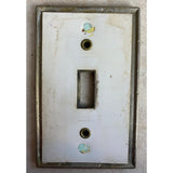 Vintage Metal Diamond Pattern Gold On Gold Single Wall Switch Cover Plate USED