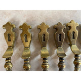 Vintage Brass Door Pull Hardware Amerock Thumb Handle Key Hole Lot Of 10 USED