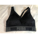 PUMA Womens Seamless Sports Bra Black Gray Medium Wire Free