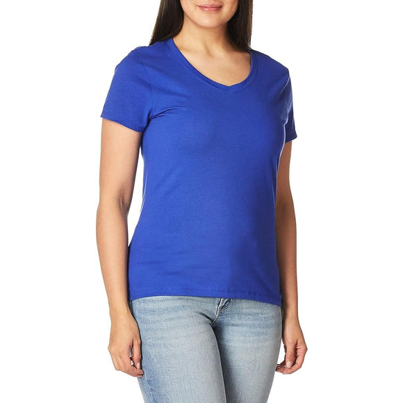 Hanes Women's X-Temp V-Neck Tee Royal Blue Small Cotton/Poly NWOT