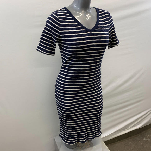 Gap Pencil Dress Fitted Medium Blue White Stripe NWT Cotton Blend