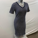 Gap Pencil Dress Fitted Medium Blue White Stripe NWT Cotton Blend