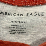 American Eagle Henley Shirt Men's  Size XS Gray Red Long Sleeve Cotton/Poly NEW