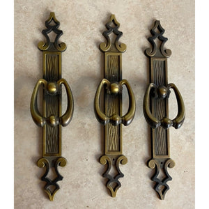 Amerock171-1 Antique English 8.5" French Colony Cabinet Pulls W/ Plate Lot Of 3