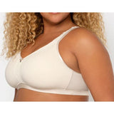 Curvy Couture Women's Cotton Luxe Wire Free Bralette in Natural 1010 Size 42G