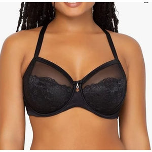 Curvy Couture Lace Luxe Underwire Bra 1299 - 36G Black Hue