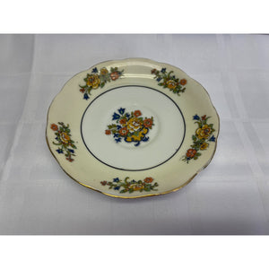 Royal Albert Crown China Fine Bone China Orphaned Saucer Pale Yellow floral 5.5"