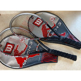 Wilson Mach 3 Tennis Racquet 4 3/8" Grip Black Silver and Red Set Of 2 Preowned