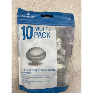 Brainerd Top Ring Satin Nickel Round Cabinet Knob P30068W-SN-SP (10 PACK)