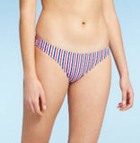 Juniors' Ribbed Cheeky Bikini Botto - Xhilaration™ Red/White/Blue Stripe M (4-6)