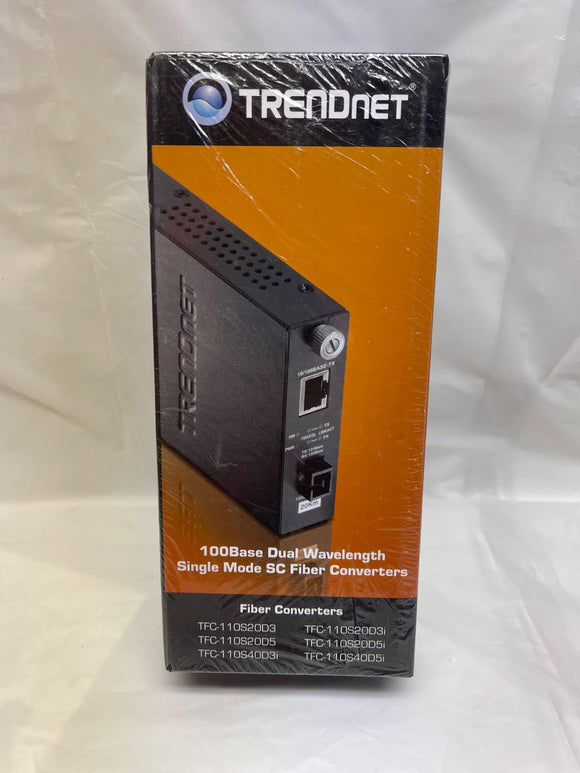 TRENDnet 100Base-TX to 100Base-FX Dual Wavelength Single Mode SC Fiber Conv.