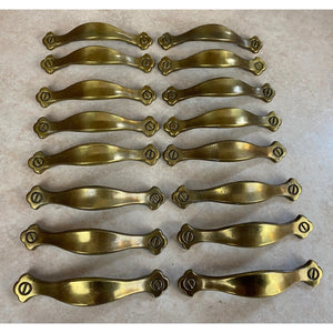 Vintage Amerock 4.5" Brass Antiqued Coating Door /Drawer Pull # 10757 USED Lot Of 16