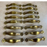Vintage Amerock 4.5" Brass Antiqued Coating Door /Drawer Pull # 10757 USED Lot Of 16