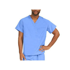 Medline 810NTHL-CA PerforMAX One-Pocket Reversible Scrub Top, ANG-CC, Ceil Blue, Medium