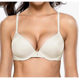 WingsLove Seamless Lightly Padded Push Up T-Shirt Bra 36DD White 144678