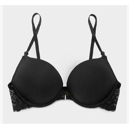 Smart & Sexy Style SA276X Women's 40C Push Up Bra black w/ Lace Wings NWT