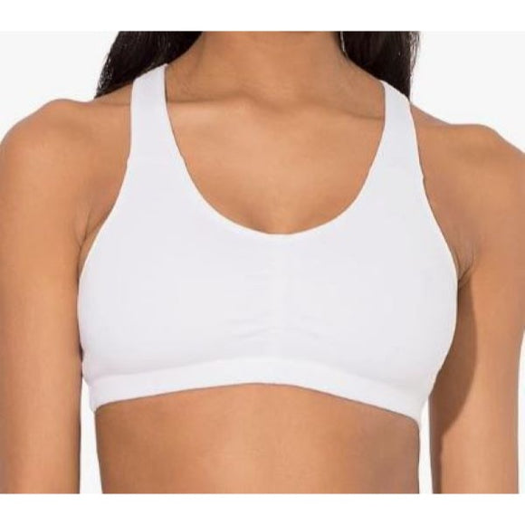 Fruit of the Loom Womens 38 Style 90011 Shirred Front Racerback Sports Bra white