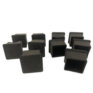 Flyshop Chair Leg Caps with Silicone Tips Black 38x38mm, 1.5x1.5" New Bag of 10