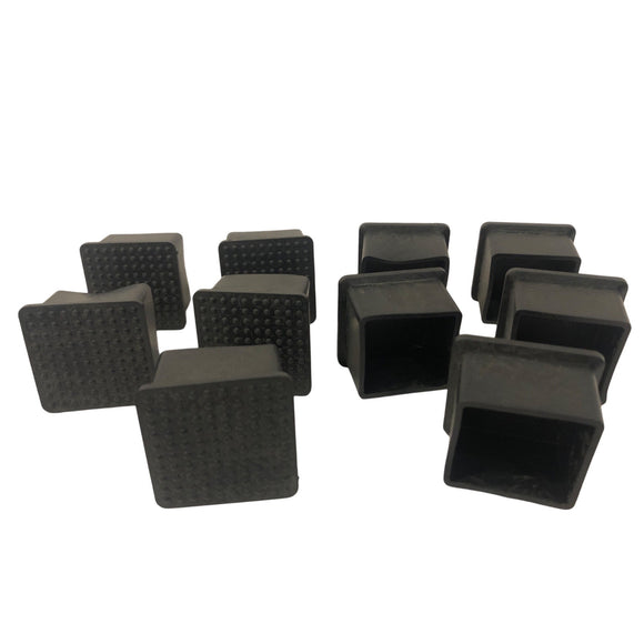 Flyshop Chair Leg Caps with Silicone Tips Black 38x38mm, 1.5x1.5